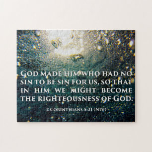 Righteous of God 2 Corinthians 5:21 Scripture Art Jigsaw Puzzle