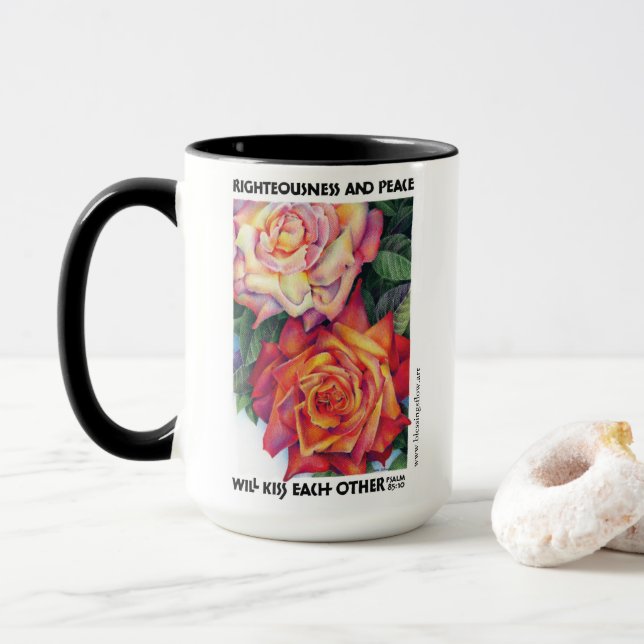 "Righteousness and Peace", Mug (With Donut)