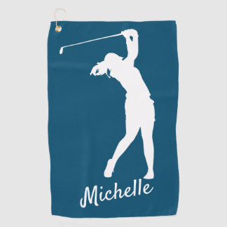 Righthanded "golfer Michelle" blue Golf Golf Towel