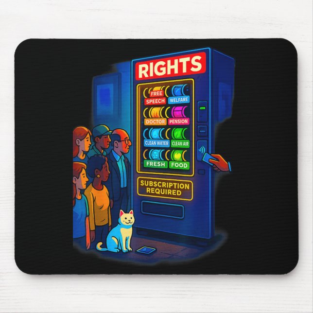 Rights Behind A Paywall Funny Satire Gift  Mouse Mat (Front)