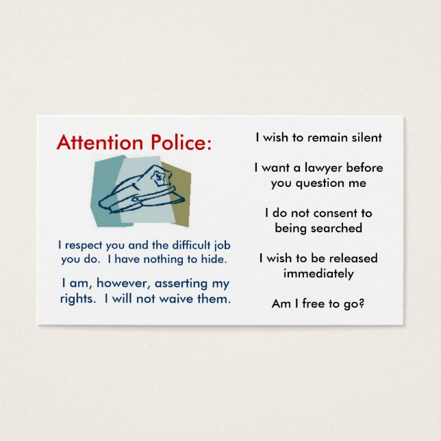 Rights card (Front)