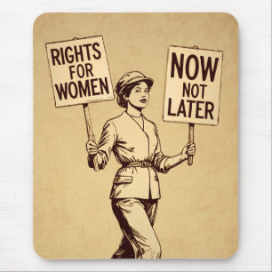 Rights for Women, Vintage Feminist Suffragette Art Mouse Mat