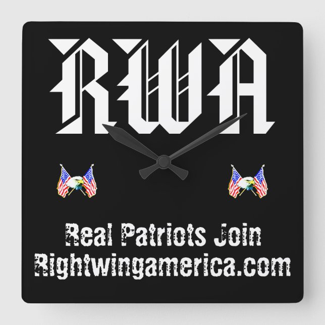 Rightwingamerica.com Square Wall Clock (Front)
