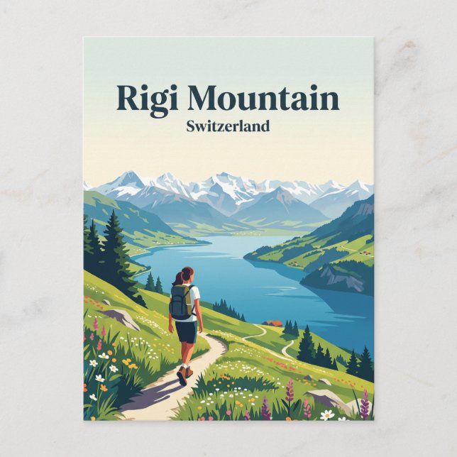 Rigi Mountain Switzerland Postcard (Front)