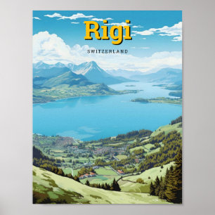 Rigi Switzerland Art Vintage Travel  Poster
