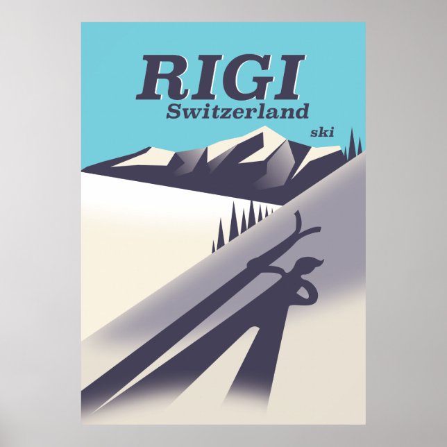 Rigi Switzerland ski travel poster (Front)
