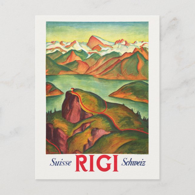 Rigi Switzerland Vintage Poster 1933 Postcard (Front)
