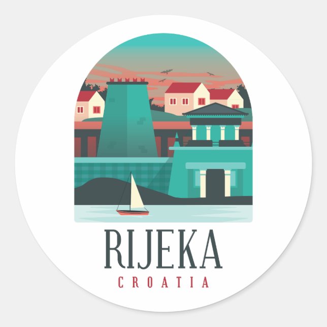 Rijeka Croatia   Classic Round Sticker (Front)