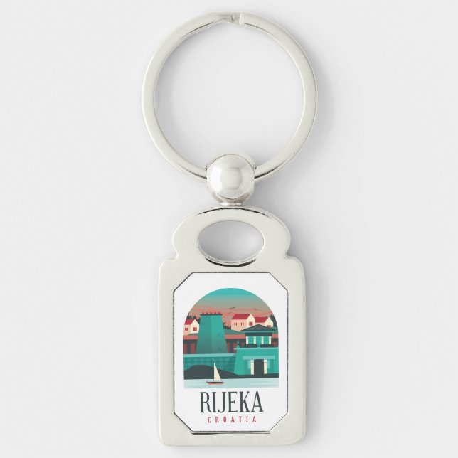 Rijeka Croatia Metal Keychain (Front)