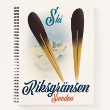Riksgränsen Sweden Ski travel art Canvas Print Notebook