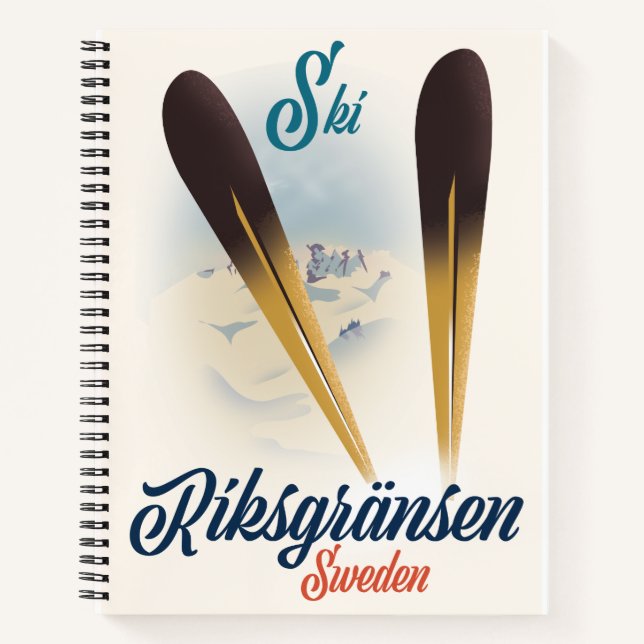 Riksgränsen Sweden Ski travel art Canvas Print Notebook (Front)