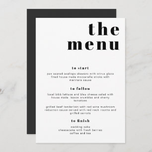 RILEY Bold Modern Retro Let's Eat Menu Card