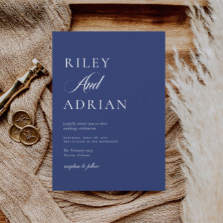 RILEY Cobalt Blue Wedding Invitation