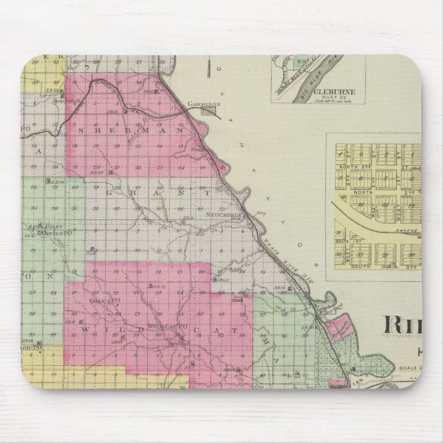 Riley County, Kansas Mouse Mat (Front)