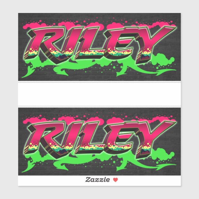 Riley First Name Graffiti Sticker (Sheet)