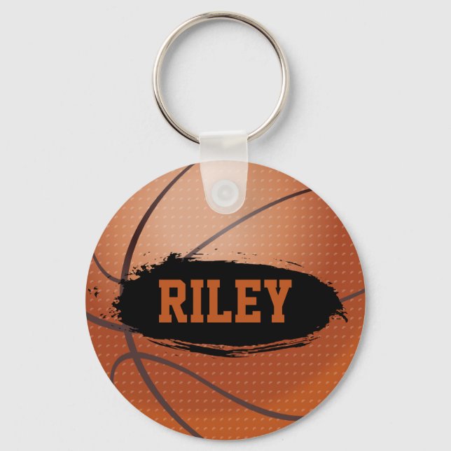 Riley Grunge Basketball Keychain / Keyring (Front)