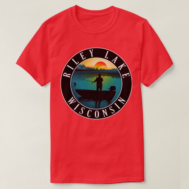 Riley Lake Wisconsin Fishing T-Shirt (Design Front)