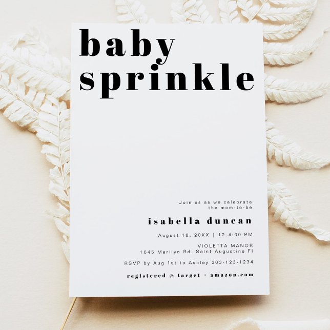 RILEY Modern Bold Contemporary Baby Sprinkle Invitation (Creator Uploaded)