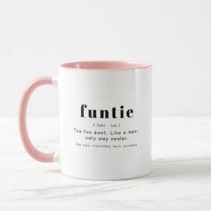 RILEY Modern Cute Funtie Definition Aunt Auntie Mug