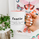 RILEY Modern Cute Funtie Definition Aunt Auntie Mug<br><div class="desc">This ceramic mug features a modern font combination and fun definition of 'funtie'. This coffee cup is the perfect gift for your favourite auntie out there for her birthday,  as a pregnancy announcement or for Christmas.</div>
