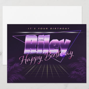 Riley Name Vorname lila retro Karte Geburtstag Card