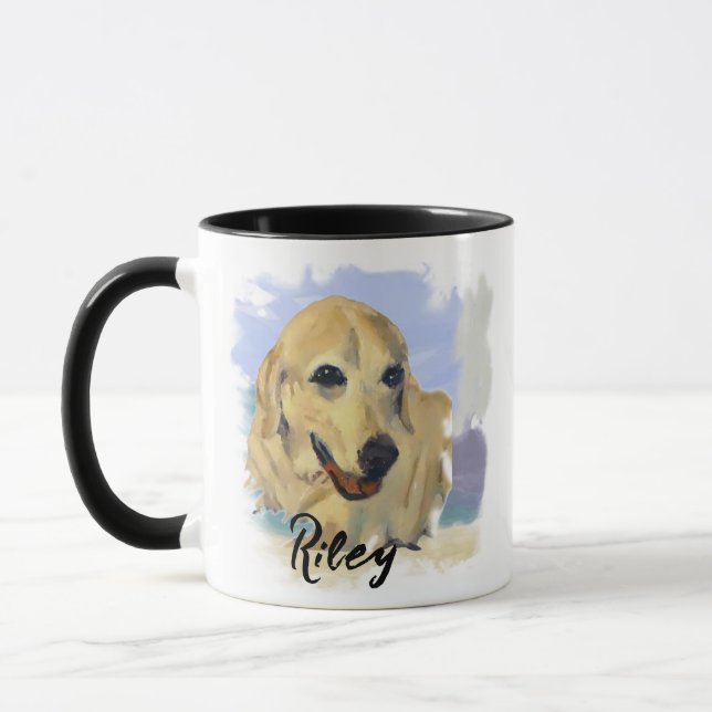 “Riley” – Portrait of a Dog - Personalise Yours Mug (Left)