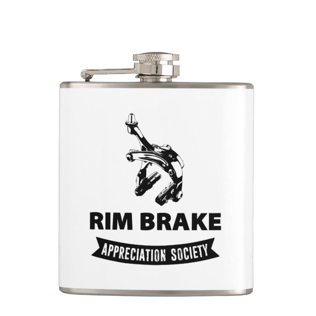 Rim Brake Appreciation Society Hip Flask (Front)