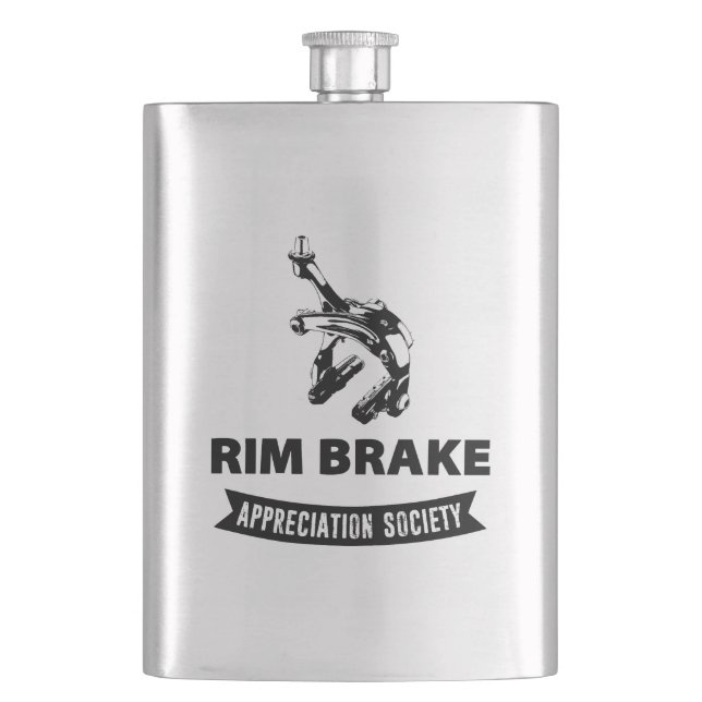 Rim Brake Appreciation Society Hip Flask (Front)