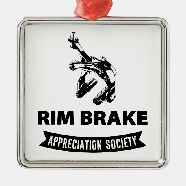Rim Brake Appreciation Society Metal Tree Decoration (Front)