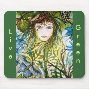 RIMAS WORLD, Live, Green Mouse Mat