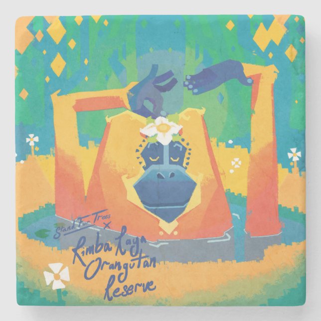 Rimba Raya Orangutan Reserve Stone Coaster (Front)