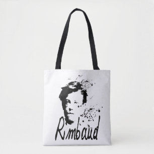 RIMBAUD portrait with ink drips all-over TB Tote Bag