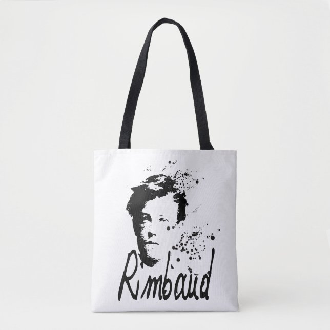 RIMBAUD portrait with ink drips all-over TB Tote Bag (Front)