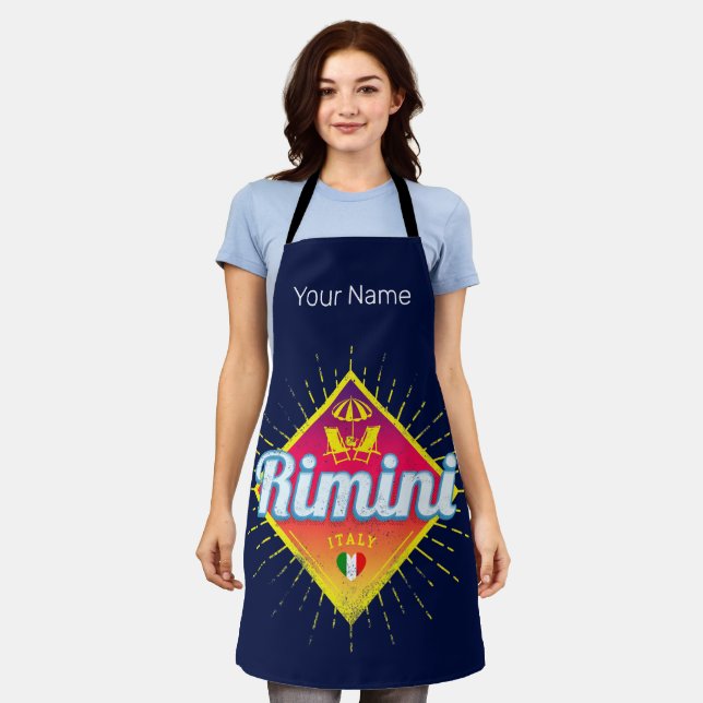 Rimini Emilia-Romagna Italy Retro Sunset Vintage Apron (Worn)
