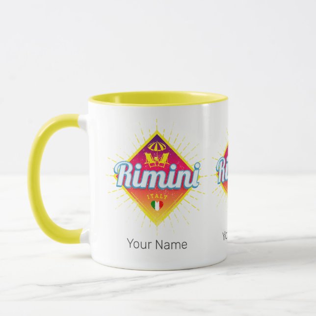 Rimini Emilia-Romagna Italy Retro Sunset Vintage Mug (Left)