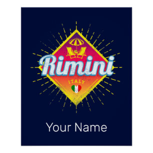 Rimini Emilia-Romagna Italy Retro Sunset Vintage Poster