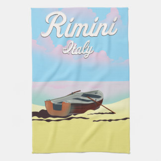 Rimini Italy beach poster Tea Towel
