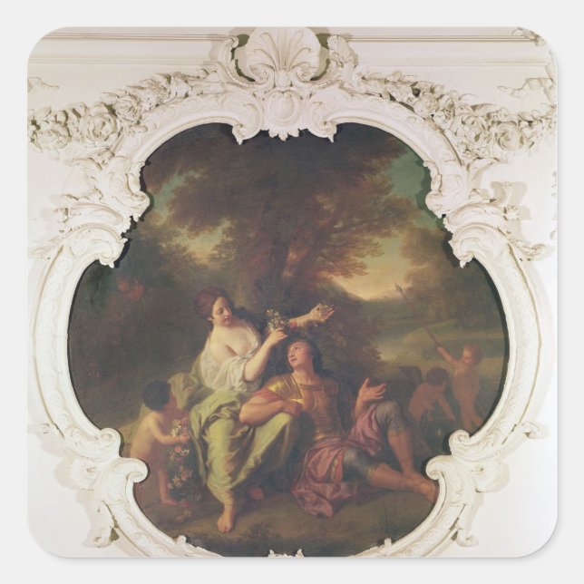 Rinaldo and Armida, from 'Gerusalemme Liberata' Square Sticker (Front)