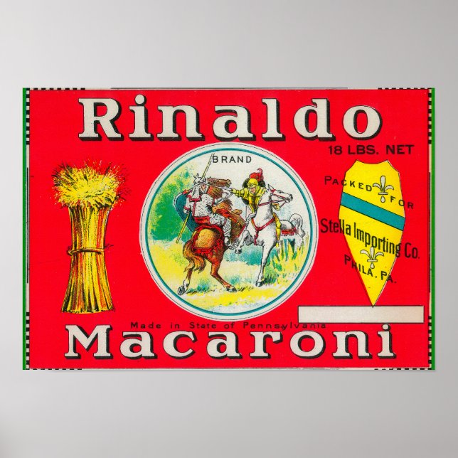 Rinaldo Macaroni LabelPhiladelphia, PA Poster (Front)
