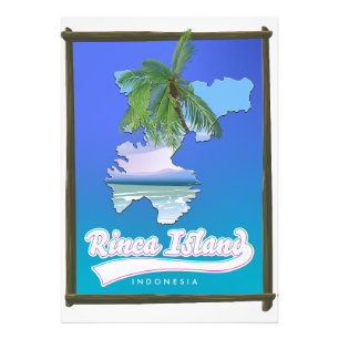 Rinca island Indonesia travel map Photo Print