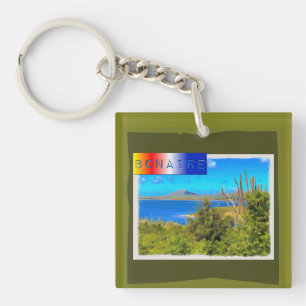 Rincon, Bonaire Watercolor Key Ring