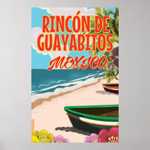 Rincón de Guayabitos Beach Mexico travel poster
