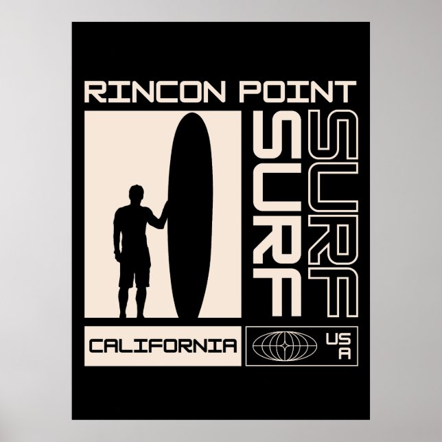 Rincon Point California USA Surf Poster (Front)