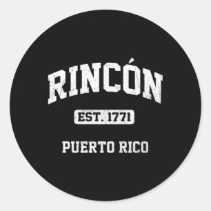 Rincon Puerto Rico Boricua Flag Athletic Style Classic Round Sticker