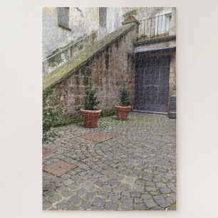Rincon Suelo Empedrado y Macetas Orvieto Italia Jigsaw Puzzle