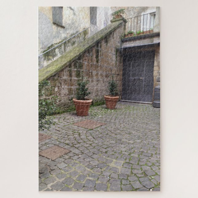 Rincon Suelo Empedrado y Macetas Orvieto Italia Jigsaw Puzzle (Vertical)