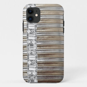 Rinestones Silver & Gold  faux Leather IPHONE CASE