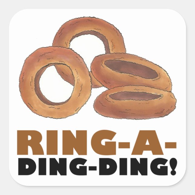 Ring-a-Ding-Ding Bride Engagement Bachelorette Square Sticker (Front)