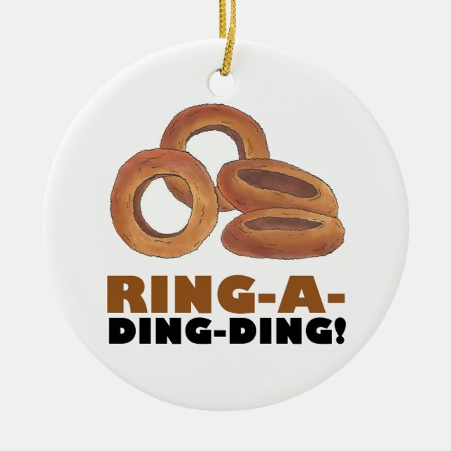 Ring-a-Ding-Ding Engagement Bridal Shower Wedding Ceramic Tree Decoration (Front)