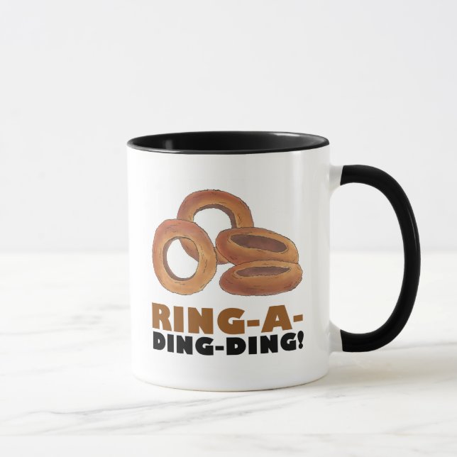 Ring-A-Ding-Ding Onion Ring Junk Food Foodie Gift Mug (Right)
